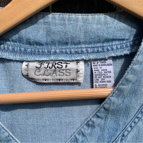 Vintage Faded Denim Jersey Cut Top - Picture 5 of 8